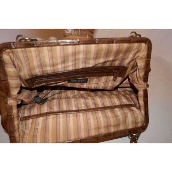 Nine West Multi-Color Textile Fabric Purse Handbag Wood Beaded Straps - Picture 13 of 13